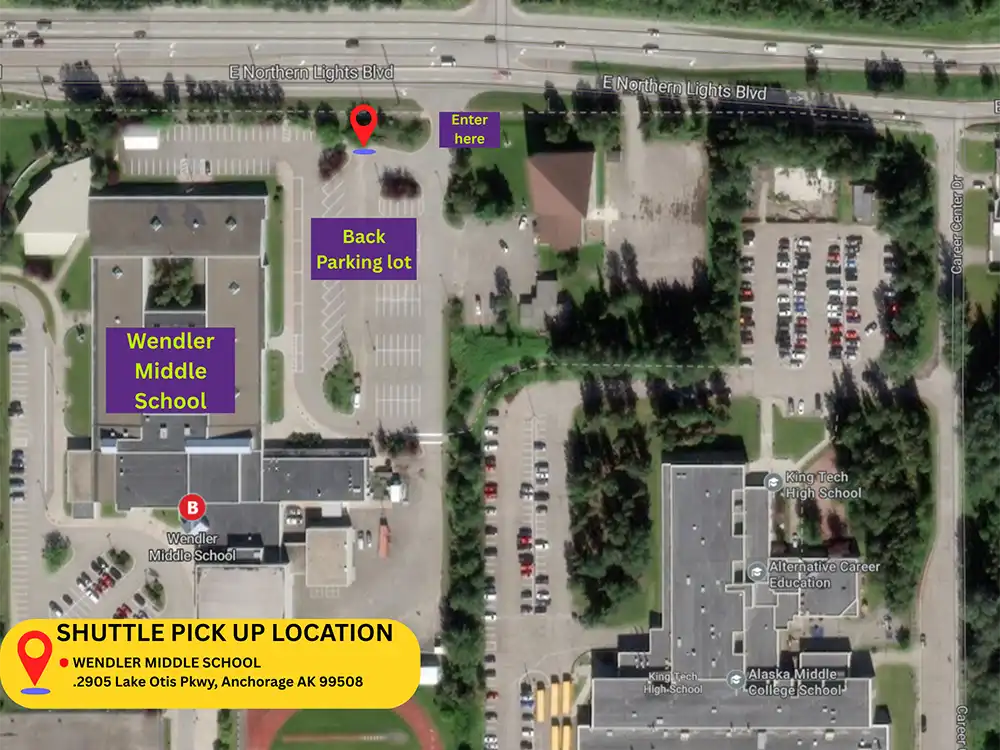 MAP - Wendler Parking Trunk or Treat, Arc of Anchorage, Fundraiser, Anchorage, Alaska